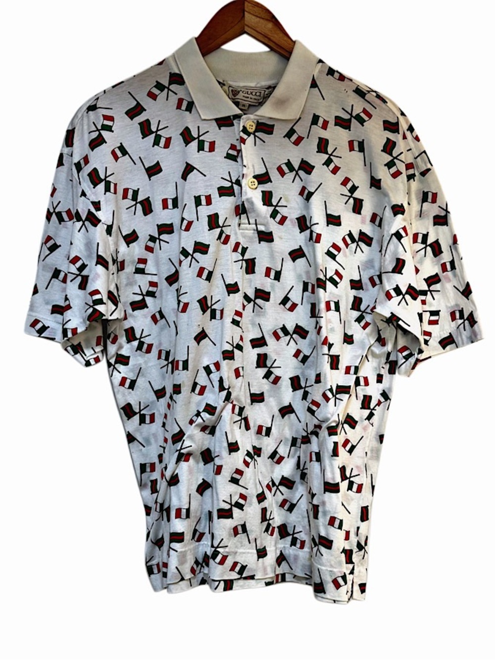 Authentic Gucci Vintage Web Flag Polo